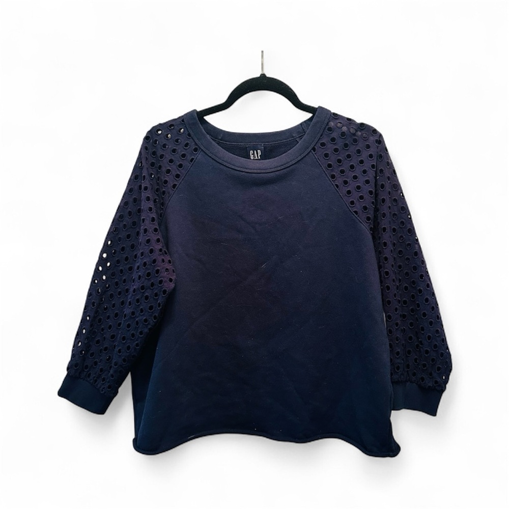 GAP Dark Blue Eyelet Sleeve Sweater